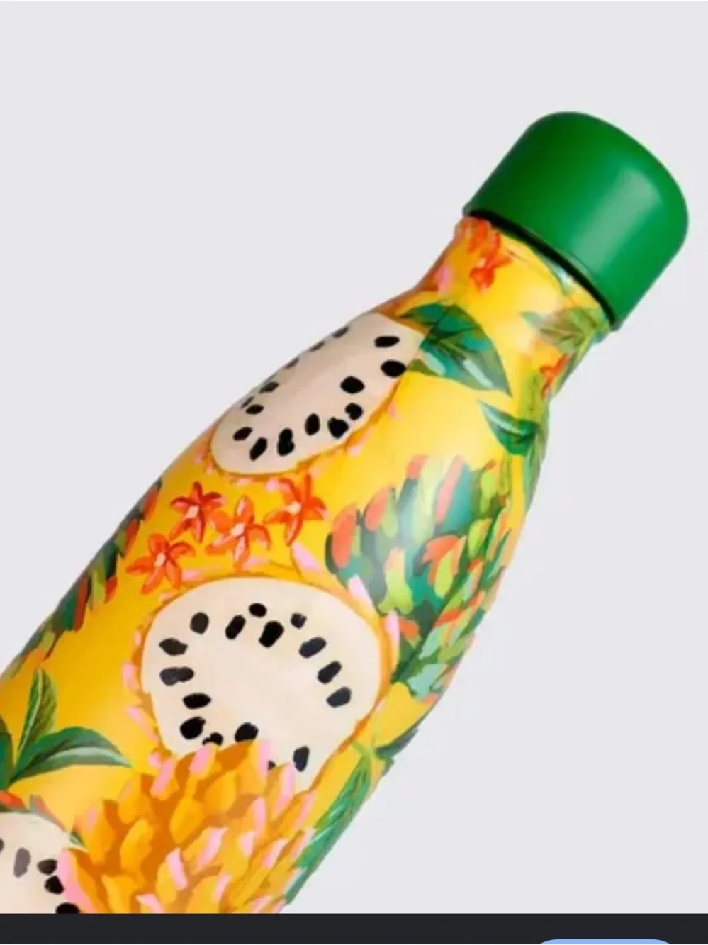 Farm Rio x Anthropologie Tropical Print Water Bottle With Box in Yellow Green